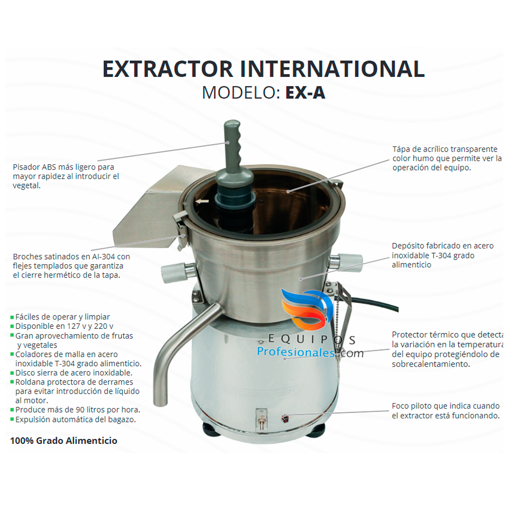 Extractor De Jugos International Ex A Automatico Litros Hora Extractores De Jugos